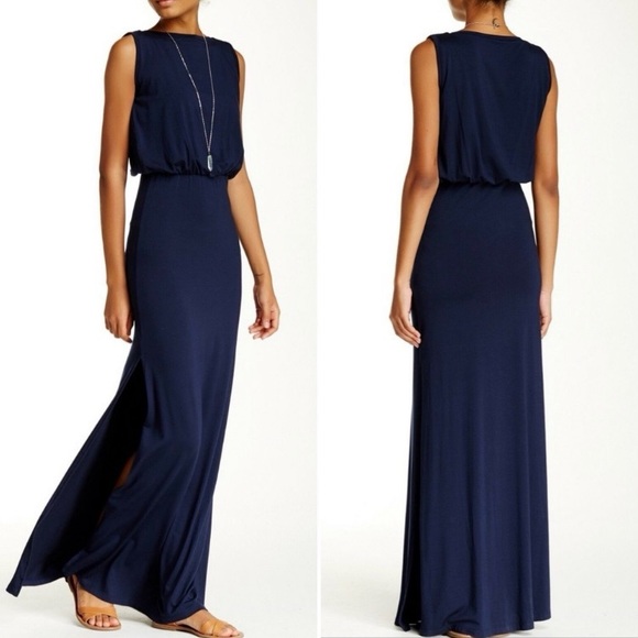 NWOT Go Couture Navy Blue Sleeveless Maxi Dress - Picture 4 of 14